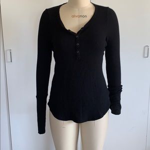 Splendid thermal henley with finger holes